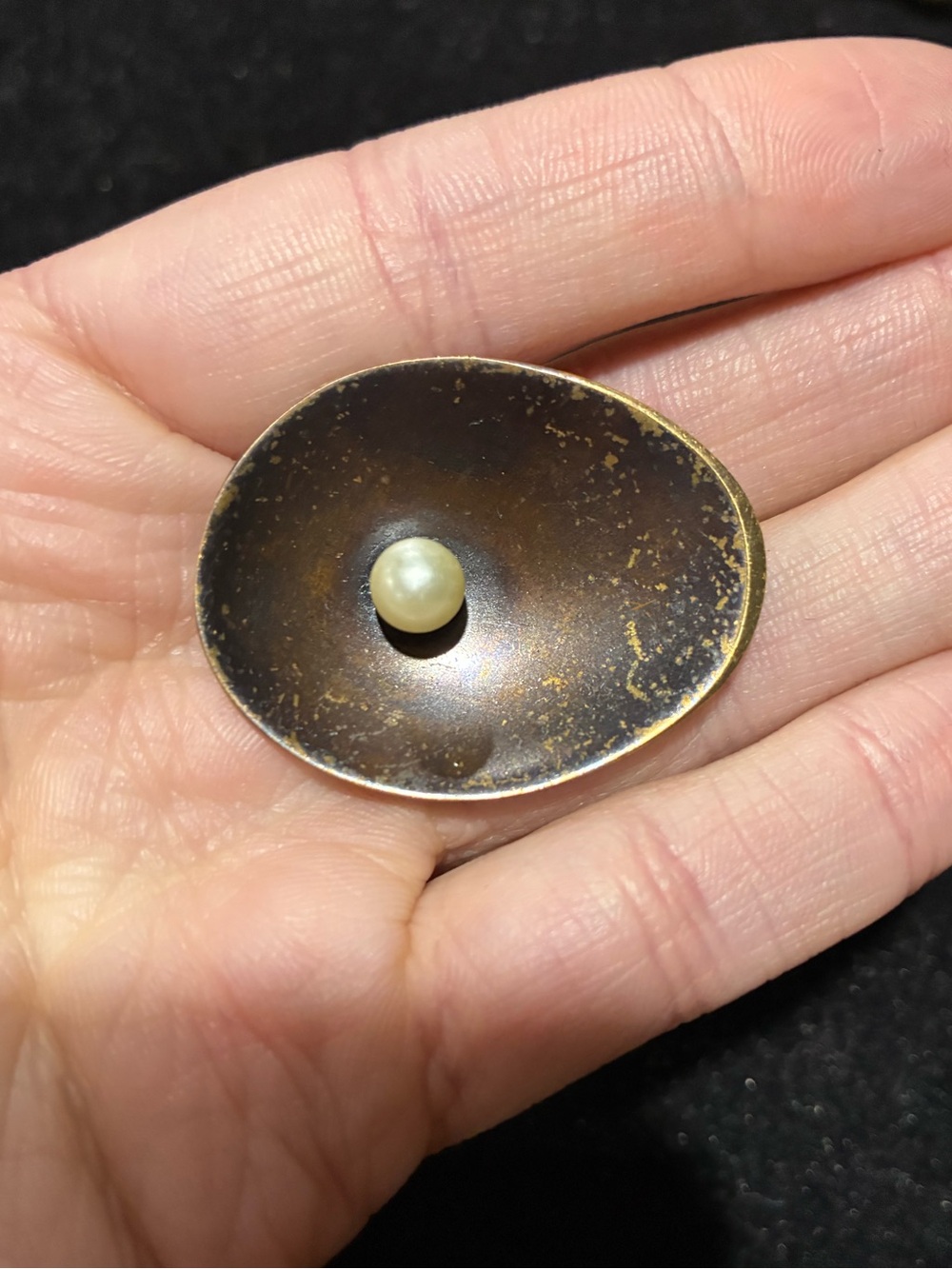 Vintage Mid Century Signed Hogan Bolas Modernist Sculptural Brooch